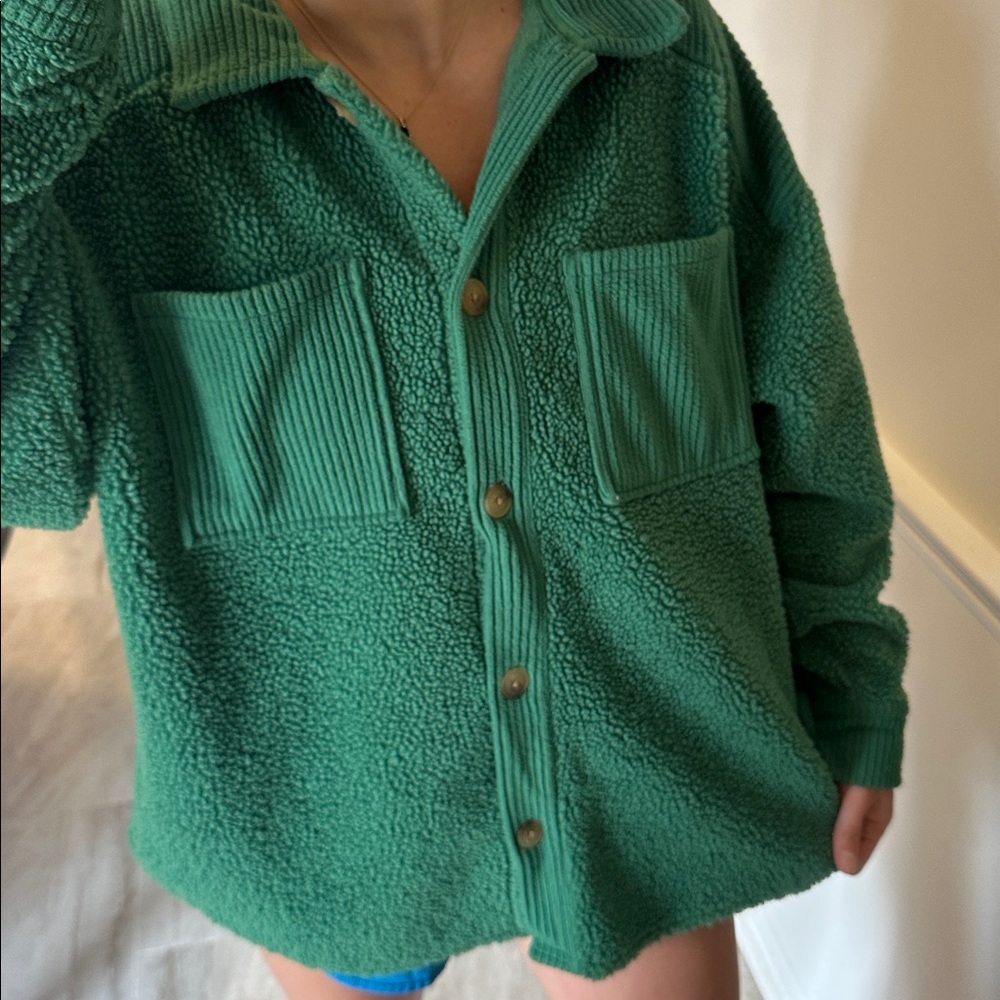 American Eagle Sherpa Button Down Pullover - image 2